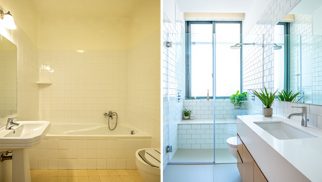 Badkamer renovatie voor en na