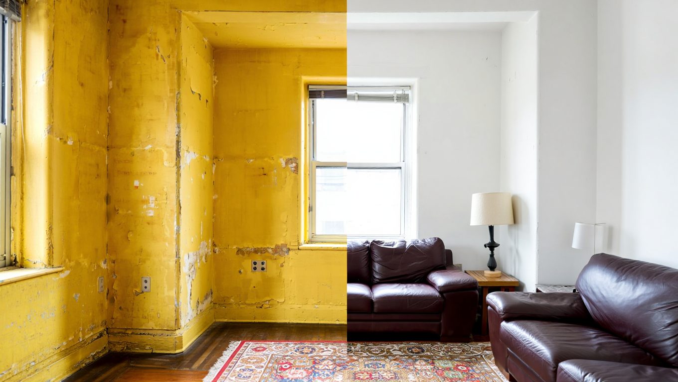 Nieuwe vloer gelegd in woonkamer